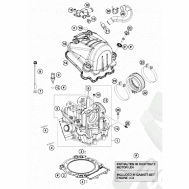 KTM болт головки цилиндра M10X168WS14 для 690 ( 75036079000 ) - миниатюра 1