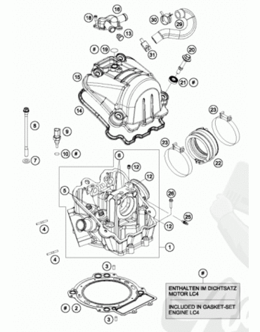 KTM болт головки цилиндра M10X168WS14 для 690 ( 75036079000 )