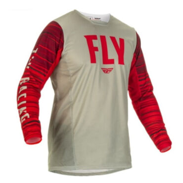 Джерси FLY RACING KINETIC WAVE Red Gray - миниатюра 3