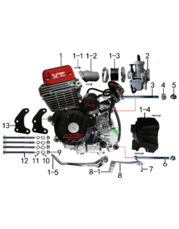 Двигатель в сборе 250cc ZS172FMM-6 (CB250R) MJBS4B14.123.2001