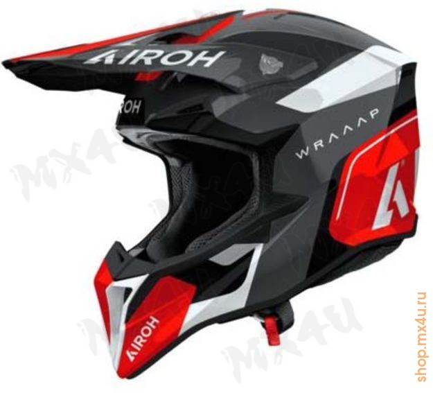 Кроссовый шлем Wraaap Conquer Red Gloss - фото 1