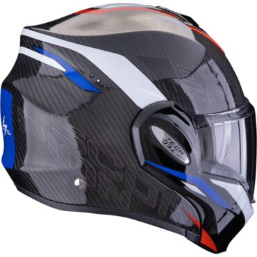 Scorpion Exo Мотошлем Exo Tech Evo Carbon Rover Черный Красный Синий - миниатюра 1
