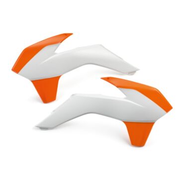 Боковины радиатора бело оранжевые KTM SX SX F 14 15 / 250SX, EXC EXC F 14 16 - миниатюра 1