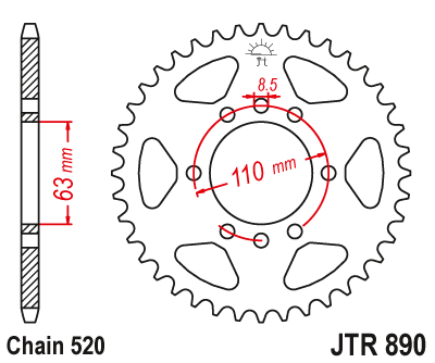 Звезда ведомая JTR890.45 ZBK - фото 1