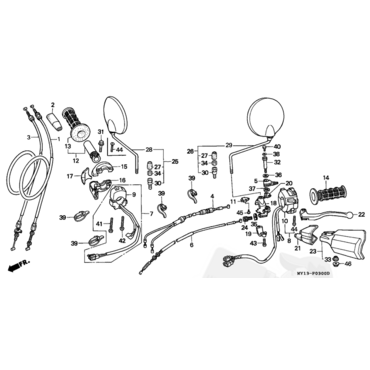 HONDA трос сцепления XRV750 (93 03) ( 22870MY1000 ) - миниатюра 2