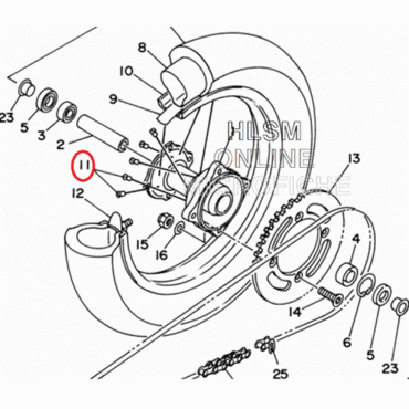 Спица заднего колеса 14'' YZ85, комп., original - миниатюра 1
