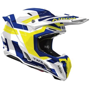 Шлем кроссовый Airoh Twist 3 Dynasty Blue Yellow Gloss - миниатюра 1