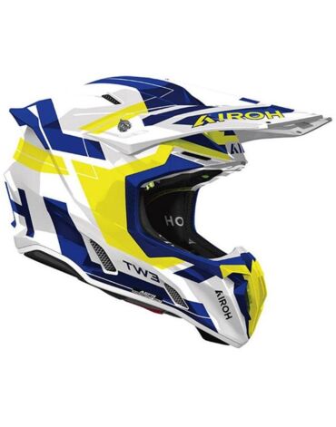 Шлем кроссовый Airoh Twist 3 Dynasty Blue Yellow Gloss