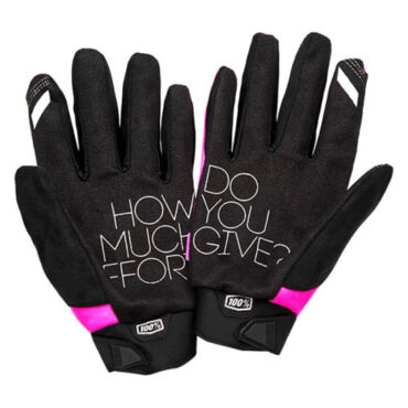 100% Мотоперчатки текстильные женские Brisker Neon Pink Black - миниатюра 2