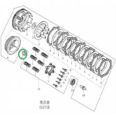 Пружинное кольцо корзины сцепления ZS172FMM 3A (CB250 F) - миниатюра 1