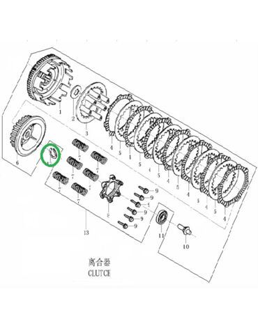 Пружинное кольцо корзины сцепления ZS172FMM 3A (CB250 F)