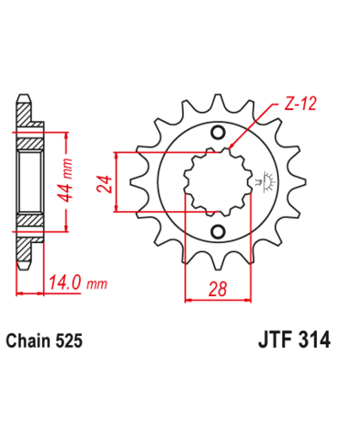 Звезда ведущая JTF314.16RB