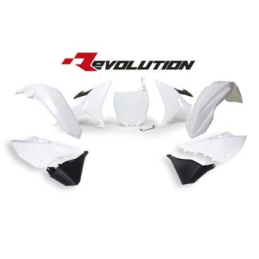 Комплект пластика YZ125 250 02 19 # WR YZX250 16 19 Revolution бело черный - миниатюра 1