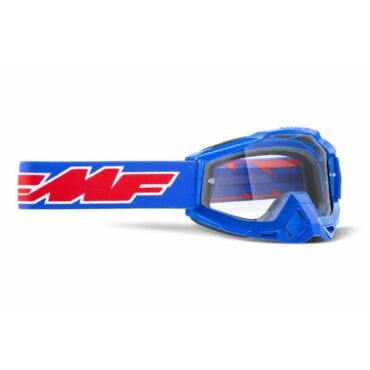 Маска кросс FMF - 100% Powerbomb Rocket синяя с прозрачной линзой - миниатюра 1