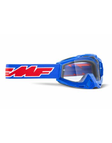Маска кросс FMF - 100% Powerbomb Rocket синяя с прозрачной линзой