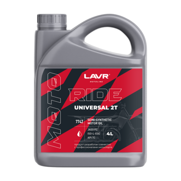 LAVR Моторное масло MOTO Ride Universal 2T FC 4л ( Ln7742 ) - миниатюра 1