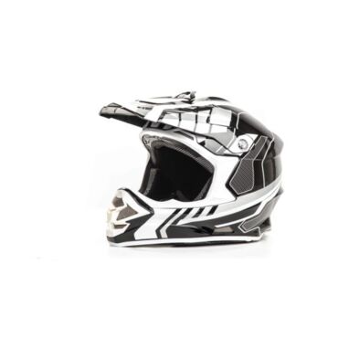 Шлем кроссовый HIZER B6195 black white - миниатюра 1