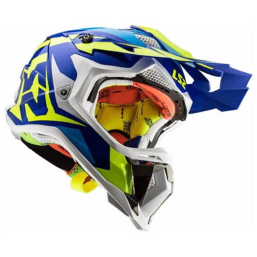 LS2 Мотошлем MX700 Subverter Evo Nible Бело Сине Желтый - миниатюра 3