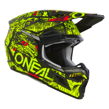 Oneal Шлем кроссовый детский 3Series Attack Youth V24 черный желтый - миниатюра 3