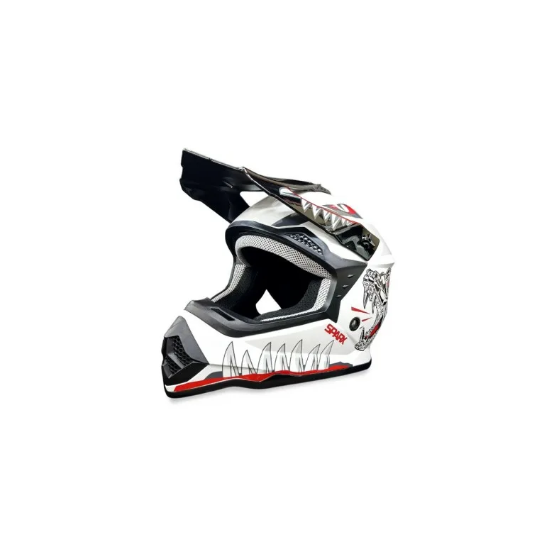 Шлем эндуро SPARX Jet Monster (WS-905) (белый люминесцентный, YXL)