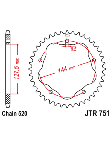 Звезда ведомая JTR751 42