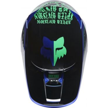 Шлем кроссовый FOX V1 Peril Helmet, blue (XL, Взрослая  Кросс эндуро) - миниатюра 2