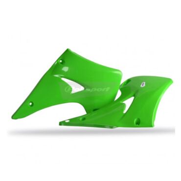 Обтекатель радиатора Polisport под мотоцикл Kawasaki KX125 250 2003 08 зеленый - миниатюра 1