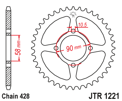 Звезда ведомая JTR1221 45 - фото 1