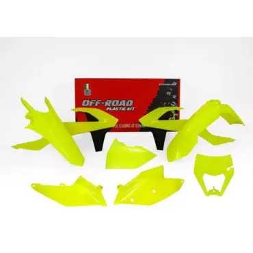 Комплект пластика XC W125 150 17 19 # EXC EXCF 250 500 17 19 желтый неон - миниатюра 1