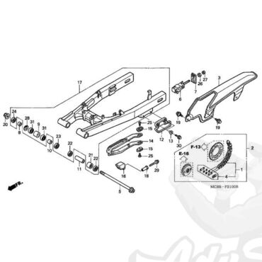 HONDA  COLLAR, PIVOT (A) втулка оси маятника XL650 XL700 ( 52143KFK000 ) - миниатюра 2