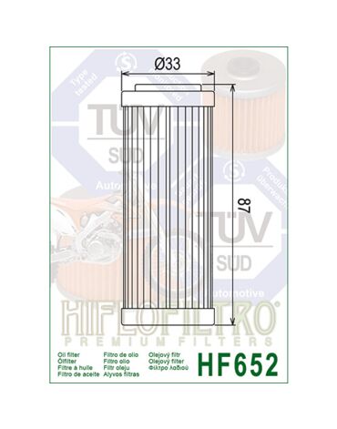 HF652 - Масляный фильтр KTM 250 350 450 505 530 (2008 2025), GasGas (2021 2025)