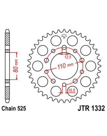 JTR 1332 45 звезда ведомая стальная 45 зубов  Honda  XRV750