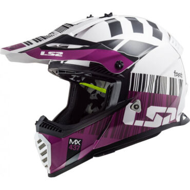 LS2 Шлем MX437 Fast XCODE Бело фиолетовый - миниатюра 2