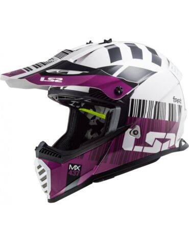 LS2 Шлем MX437 Fast XCODE Бело фиолетовый