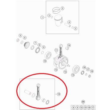 Шатун EXC TE 250 300(c15), original - миниатюра 1