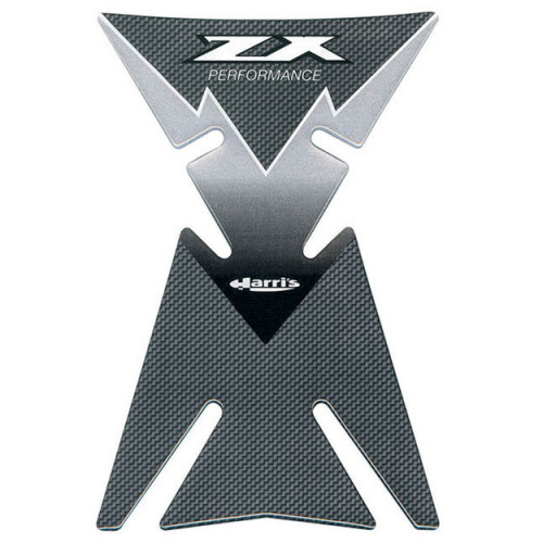 Накладка на бак Harris, Kawasaki ZX, карбон, цвет серебристый - фото 1
