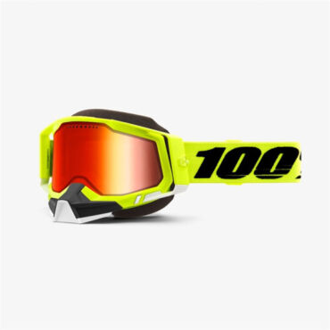 Очки 100% Racecraft 2 Snowmobile Goggle fluo yellow, mirror red lens - миниатюра 1