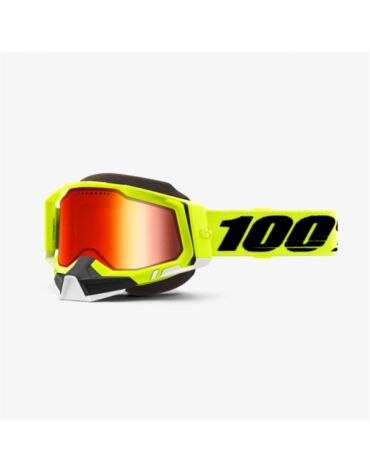 Очки 100% Racecraft 2 Snowmobile Goggle fluo yellow, mirror red lens