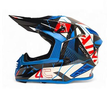 Мотошлем кроссовый AiM RH855 Carbon Razor Blue Red - миниатюра 2