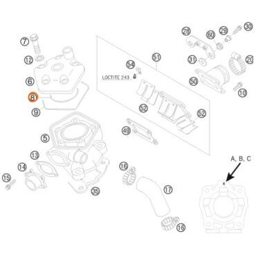 Прокладка под головку кольцо малое КТМ50(08) - миниатюра 1