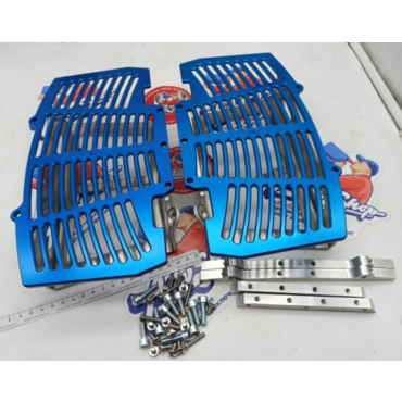 EMX TECH BLUE Составная защита радиаторов ( синяя ) KTM EXCF / EXC TPI TBI 17 24 // HQV TE FE 17 24 // GAS EC EX 21 24 ( 74 19 005 BLU ) - миниатюра 3