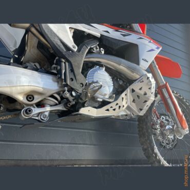 Защита резонатора + (пластик) алюминиевая KTM EXC / Husqvarna TE 250 300 23 24 - миниатюра 2
