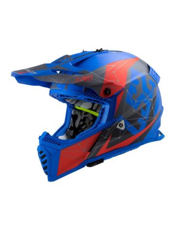 LS2 Мотошлем MX437 Fast Alpha Синий Матовый