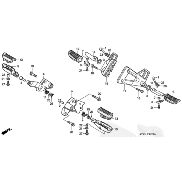 HONDA болт крепления пассажирской подножки XRV750  ( 90157ME9000 ) - миниатюра 2