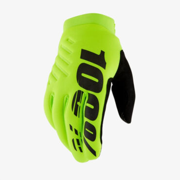 Мотоперчатки 100% Brisker, Fluo Yellow Black (Для холодной погоды) - миниатюра 2
