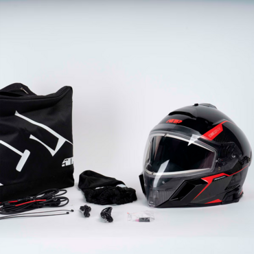 509 Шлем Delta V Carbon Commander с подогревом Racing Red - миниатюра 1