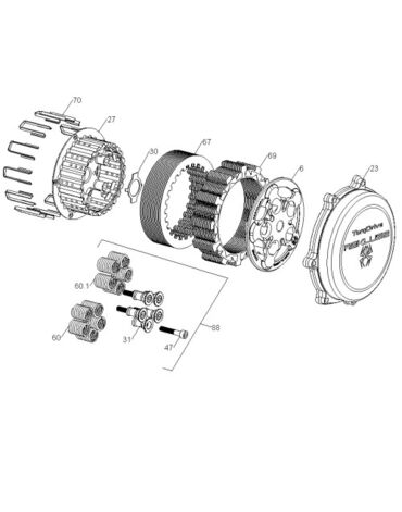 RMS 7178 - Усиленное сцепление Yamaha WR250F (2015 2019), YZ250F (2014 2018), YZ250FX (2015 2019) (REKLUSE CORE MANUAL TORQ DRIVE)