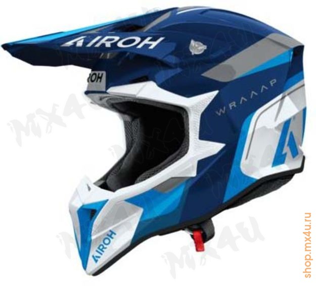 Кроссовый шлем Wraaap Conquer Blue Gloss - фото 1