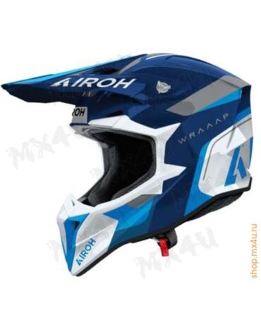 Кроссовый шлем Wraaap Conquer Blue Gloss