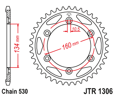 Звезда ведомая JTR1306 40 черная - фото 1